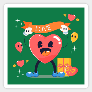 Love Heart Valentine Cartoon Sticker